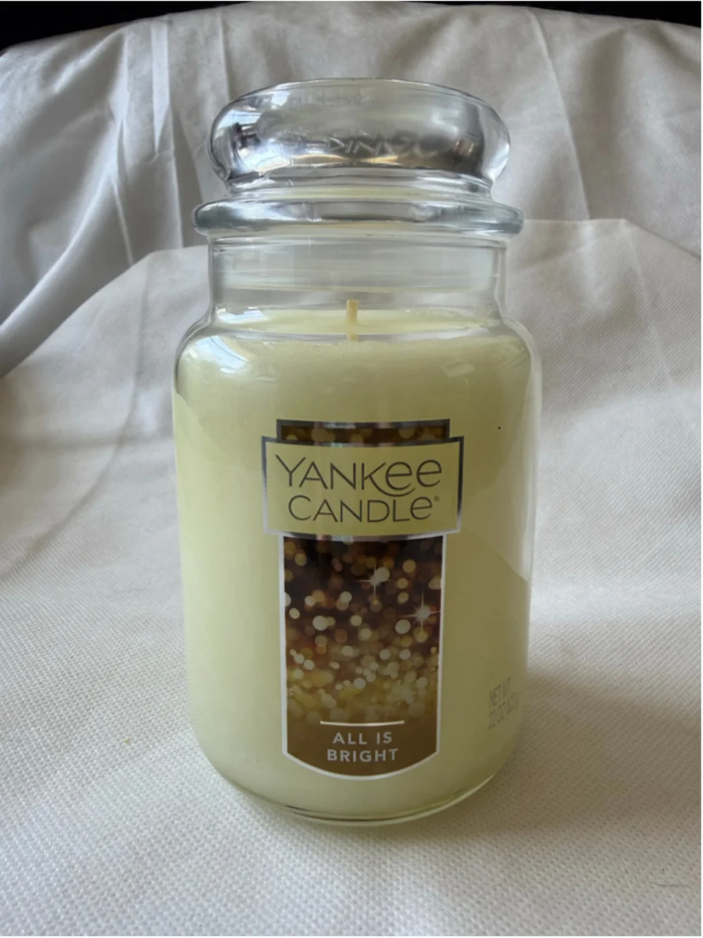 NEW Yankee Candle All Is Bright 22oz Large Jar Candle Housewarmer